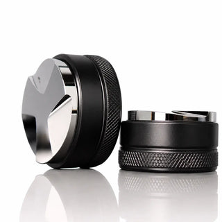 Yozcoffee Dystrybutor espresso 51/53/58mm stop aluminium 3-listkowy czarny – ustawienia kąta z przodu