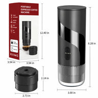 Yozcoffee Przenośny ekspres do kawy 51 mm 2 w 1 mielony i kapsułka czarny – przenośne wymiary opakowanie