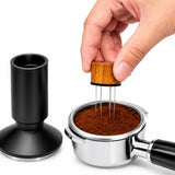 Yozcoffee Ubijak do espresso WDT Dystrybutor 53 mm 2 w 1 Stal nierdzewna Czarny