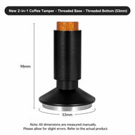 Yozcoffee Ubijak do espresso WDT Dystrybutor 53 mm 2 w 1 Stal nierdzewna Czarny – wymiary podstawy gwintowanej