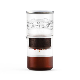 Yozcoffee Urządzenie do parzenia zimnego piwa 300 ml Szklane kroplówki lodu Powolne kapanie Przezroczyste – wypełnione