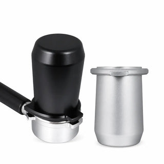 Yozcoffee Kubek dozujący do espresso Breville 54 mm Stop aluminium Czarny/Srebrny – kolba czarny srebrny