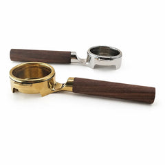 Yozcoffee E61 Kolba bez dna 58 mm Uchwyt z drewna orzechowego Złoty/Srebrny