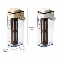 Yozcoffee Dzbanek do zimnej kawy 1000ml BPA-Free Filtr Apricot/White – rozmiar morelowy