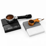 Yozcoffee Waga do kawy z zegarem, cyfrowa, 2 kg, akumulator, czarno-biała