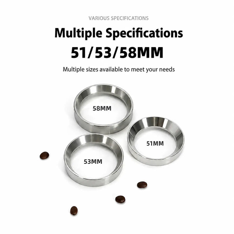 Yozcoffee Lejek dozujący do espresso 51/53/58mm Magnetyczny Stal nierdzewna Srebrny – trzy rozmiary
