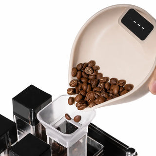 Yozcoffee Miarka do ziaren kawy Mini cyfrowe narzędzie do dozowania Beżowy/Czarny – beżowy do nasypywania ziaren kawy