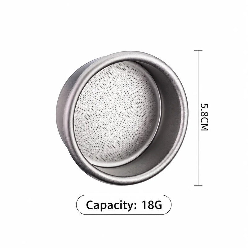 Yozcoffee Kosz filtrujący do espresso 58 mm 18 g Czysty tytan – pojemność