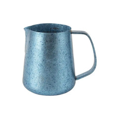Yozcoffee Tytanowy dzbanek do spieniania mleka 420 ml ze spiczastą wylewką Niebieski/Różowy/Srebrny