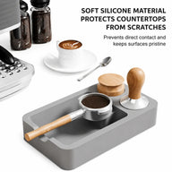 Yozcoffee Mata do ubijania espresso Silikonowy stojak tamper Coffee Bar Czarny/Szary – szara ochrona blatu