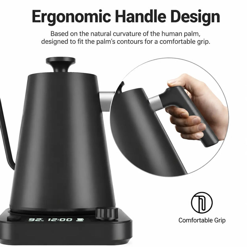 Yozcoffee Inteligentny czajnik elektryczny na gęsiej szyi, 0,9L ±1°C Sterowanie – ergonomiczny uchwyt