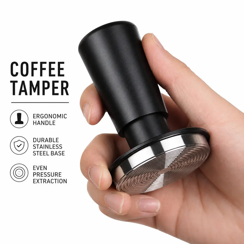 Yozcoffee Sprężynowy ubijak do espresso 49/51/58 mm stal nierdzewna – detal ręczny