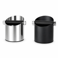 Yozcoffee Pudełko na espresso Knock Box ze stali nierdzewnej Silikonowy pasek ze stali nierdzewnej Srebrny/Czarny – pudełko na zapukanie do domowego baru espresso