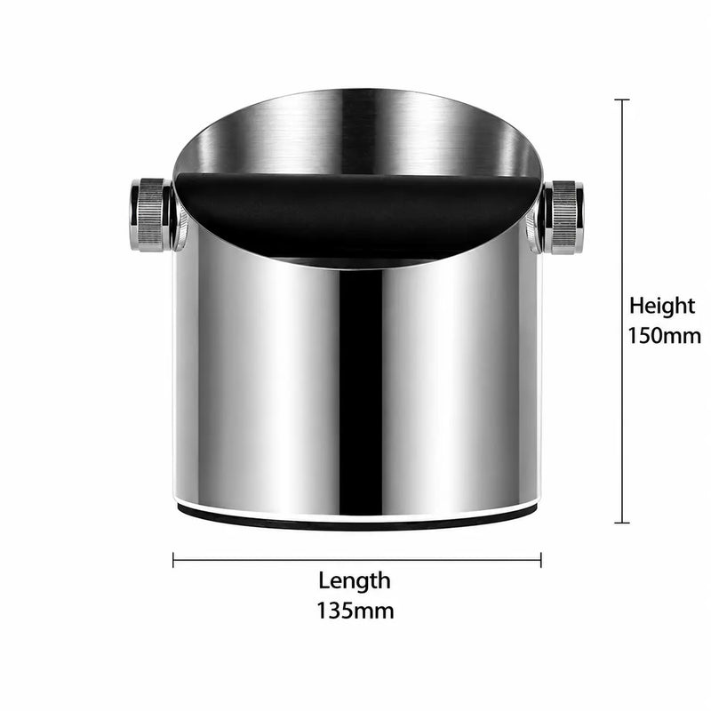 Yozcoffee Pudełko na zaparzacz do espresso Pasek silikonowy ze stali nierdzewnej Srebrny/Czarny – wymiary przodu 135x150mm