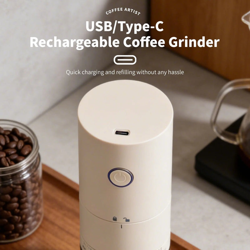 Ceramiczny młynek do kawy żarnowy – 38 ustawień, bezprzewodowy USB-C – ładowanie